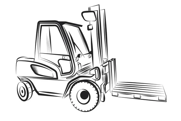 Vector Illustration Forklift Truck White Background — Stock vektor