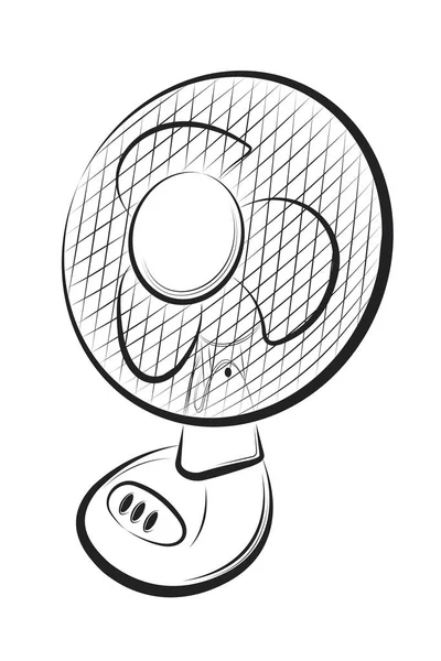 Vector Illustration Electric Fan White Background — 图库矢量图片