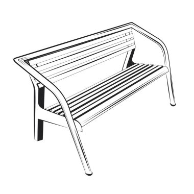 Vector illustration - Park Bench on a white background.