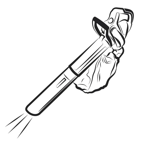 Vector Illustration Leaf Blower White Background — Stok Vektör