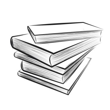 Vector illustration - Stack of books on a white background.