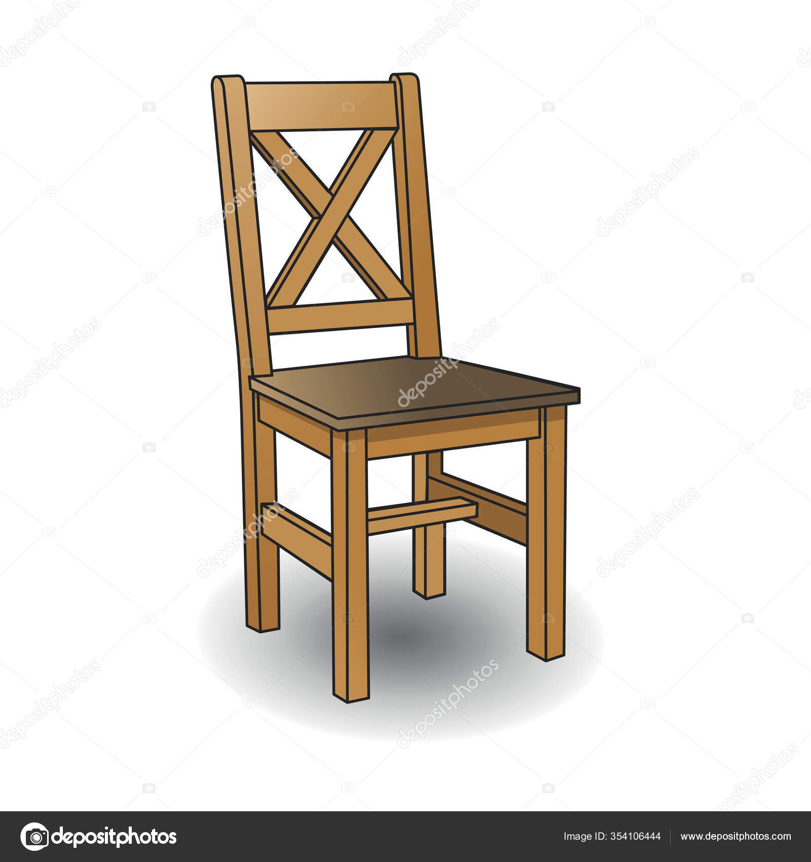 Wooden Chair Vector Cartoon Illustration Isolated White Background Stock Vector Image by ©fxm73 #354106444 Wooden Chair Vector Cartoon Illustration Isolated White Background Stock Vector Image by ©fxm73 #354106444