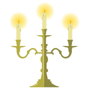 Candlestick.Vektör karikatür çizimi beyaz arkaplanda izole edildi.