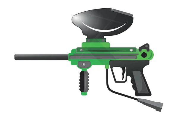 Paintball Gun Vector Kreslené Ilustrace Izolované Bílém Pozadí — Stockový vektor