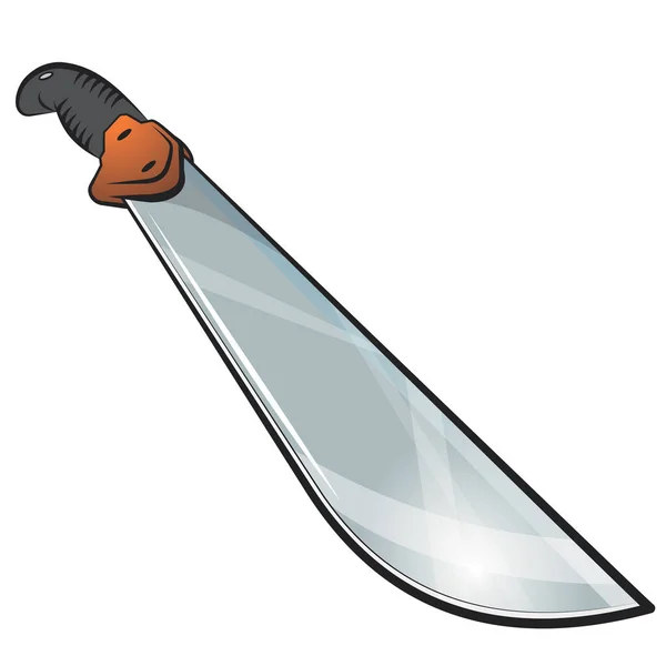 Machete Vector Tecknad Illustration Isolerad Vit Bakgrund — Stock vektor