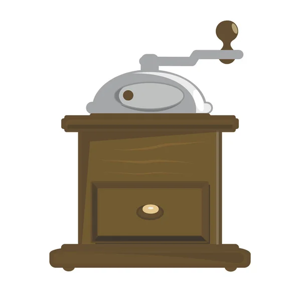 Handmatige Koffie Grinder Vector Cartoon Illustratie Geïsoleerd Witte Achtergrond — Stockvector