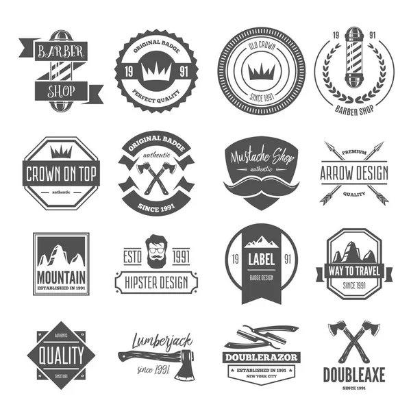 Conjunto de logotipos vetoriais vintage elementos, rótulos, emblemas, objetos e silhuetas — Vetor de Stock