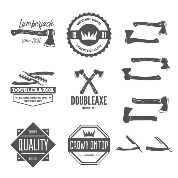 Set of vintage vector logotypes elements, labels, badges, objects and silhouettes — Stock Vector