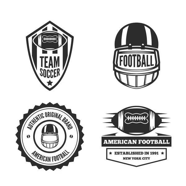 Ensemble de logotypes vectoriels éléments, étiquettes, badges et silhouettes pour l'équipe américaine de football — Image vectorielle