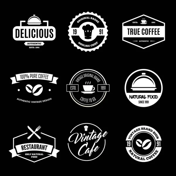 Set of Restaurant Shop Design Elements in Vintage Style for Logotype, Label, Badge and other design. — Stock Vector