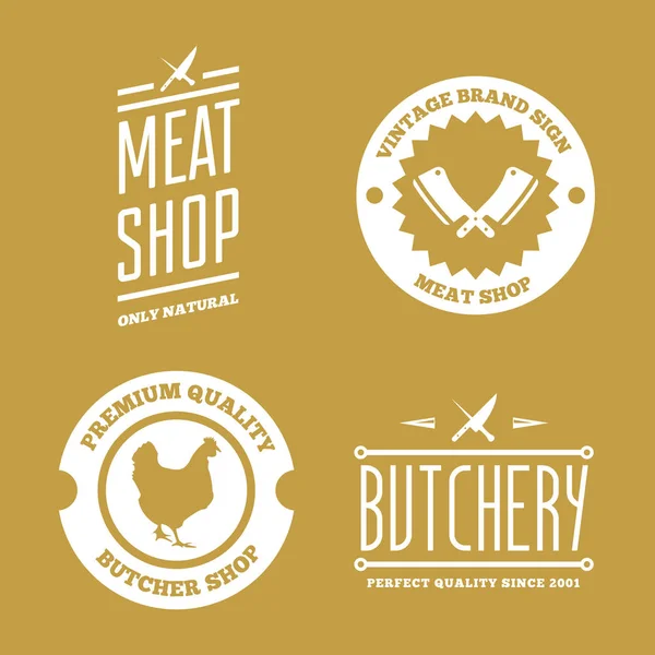 Vector set slagerij etiketten, insignes en ontwerpelementen — Stockvector