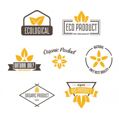 Vektör sağlık ve güzellik bakımı logoları veya etiketleri. Etiketler ve Organik Kozmetik, doğal ürünler için ayarla öğelerini.