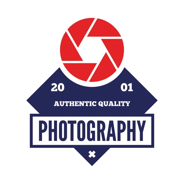 Fotografie Logos, Abzeichen und Etiketten Designelemente gesetzt. Foto-Kamera Vintage-Stil-Objekte. — Stockvektor