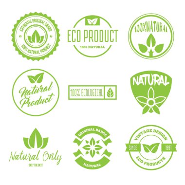 Vektör sağlık ve güzellik bakımı logoları veya etiketleri. Etiketler ve Organik Kozmetik, doğal ürünler için ayarla öğelerini.