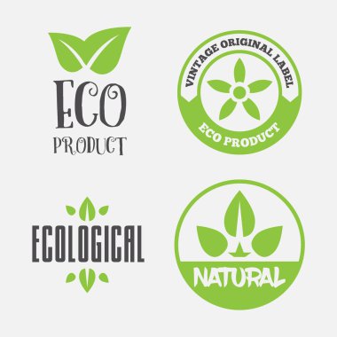 Vektör sağlık ve güzellik bakımı logoları veya etiketleri. Etiketler ve Organik Kozmetik, doğal ürünler için ayarla öğelerini.
