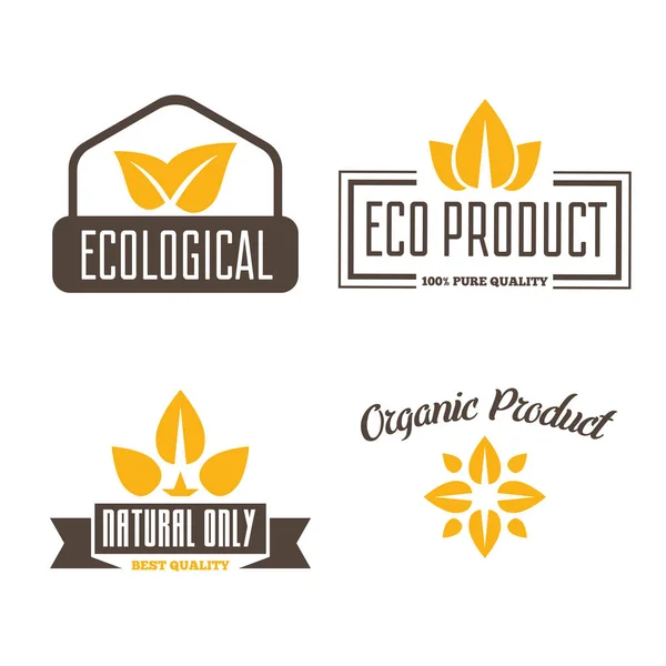 Vektör sağlık ve güzellik bakımı logoları veya etiketleri. Etiketler ve Organik Kozmetik, doğal ürünler için ayarla öğelerini. — Stok Vektör