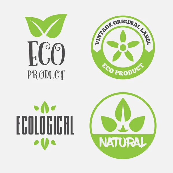 Vector gezondheid en schoonheid zorg logo's of etiketten. Tags en elementen instellen voor organische cosmetica, natuurlijke producten. — Stockvector