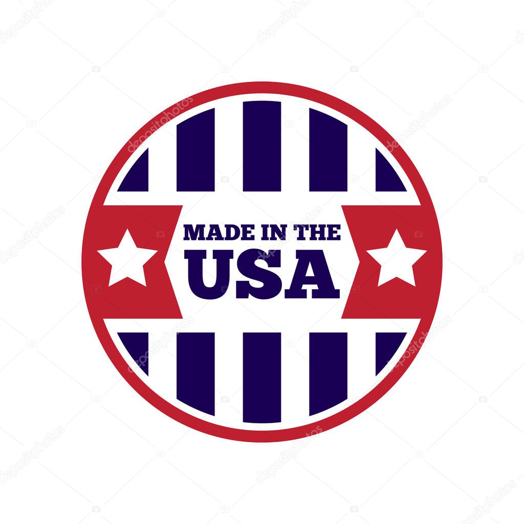Vector set of made in the USA labels and badges on white background