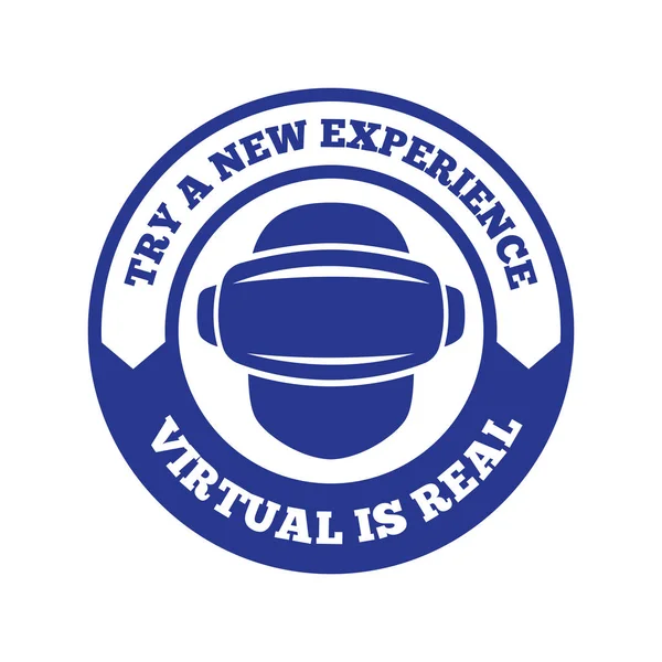 Logotipo de auricular vr aislado. Logo casco de realidad virtual. Icono de pantalla montado en la cabeza. Dispositivo de logotipo . — Vector de stock