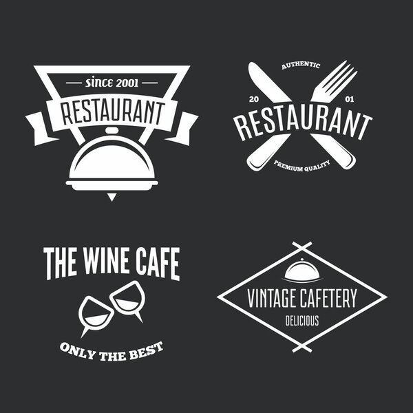 Set of Restaurant Shop Design Element in Vintage Style for Logotype, Label, Badge and other design.