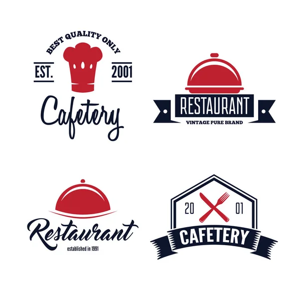 Set of Restaurant Shop Design Element in Vintage Style for Logotype, Label, Badge and other design. — Stock Vector