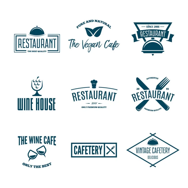 Set of Restaurant Shop Design Element in Vintage Style for Logotype, Label, Badge and other design. — Stock Vector