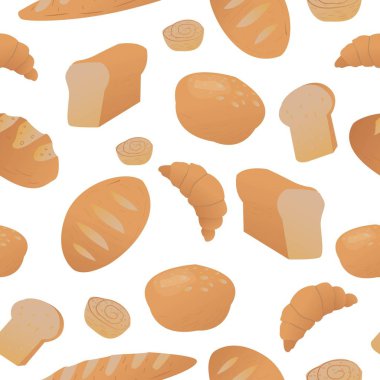 Beyaz arka planda vektör tasarımlı fırın tabaklarıyla parlak renksiz desen. Mektup fırını