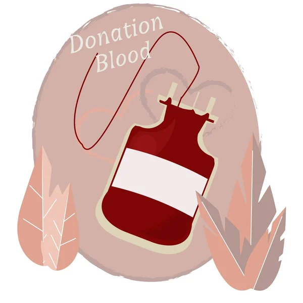 Blutspende flache Designvektorillustration. Medizinisches Plakat für Spender — Stockvektor
