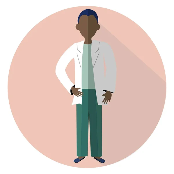 Grafisch Eenvoudige Platte Ontwerp Illustratie Vectorontwerp Afro Mannen Dokter Staat — Stockvector