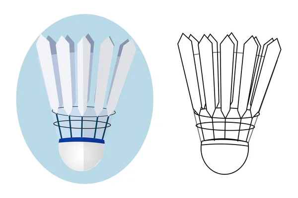 Set van twee shuttlecocks in vectorontwerp geïsoleerd op witte achtergrond. — Stockvector