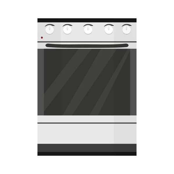 Fogão de cozinha, equipamento para cozinhar isolado em fundo branco ilustração vetor estoque. Estilo plano, objeto gráfico em cores claras . — Vetor de Stock