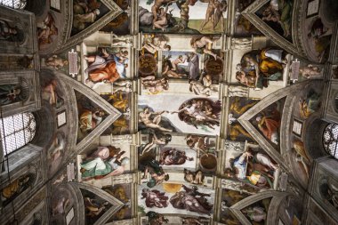 Sistine chapelin Vatikan Müzesi, Roma, İtalya.