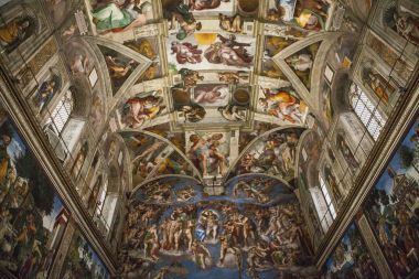 Sistine chapelin Vatikan Müzesi, Roma, İtalya.