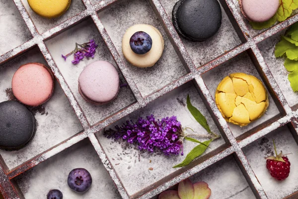 Postre de dulces franceses - Makarons — Foto de Stock