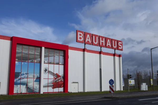 Leipzig Germany February 2020 Bauhaus Swiss Headquartered Pan European Retail — Zdjęcie stockowe