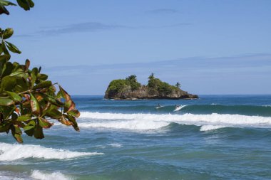 Playa Cocles,Province Limones/Costa Rica-February2,2019: Costa Rica's most spectacular beach Cocles which can be found near Puerto Viejo - popular destination for surfers,local people and tourist
