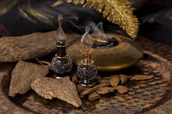 Agarwood Also Called Aloeswood Essential Oil Incense Chips Stock Image