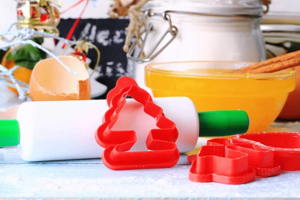 Christmas background baked ginger cookies — Stock Photo, Image