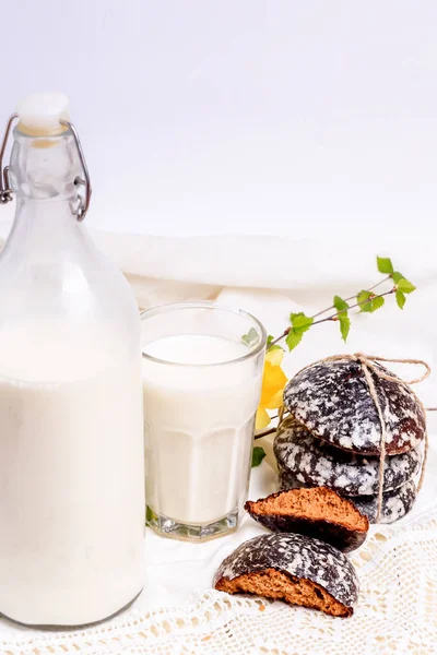 Mléko a perník cookies — Stock fotografie