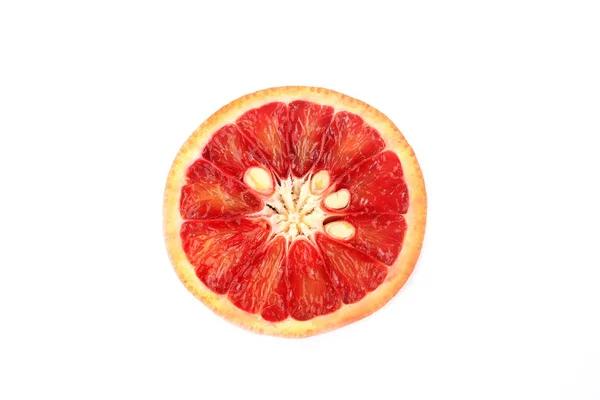 Красный оранжевый выделяется на белом фоне крови оранжевый — стоковое фото