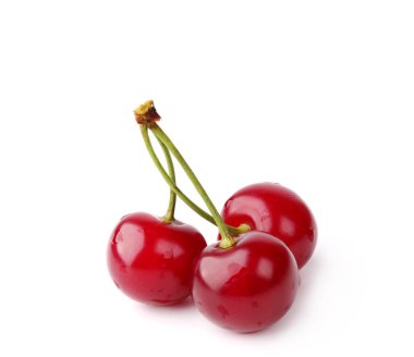 Beyaz arkaplanda kiraz izole