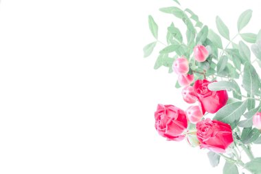 Yumuşak seçici odaklı bir buket çiçekle yaratıcı bir arkaplan