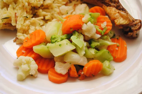 Carrots, Broccoli, & Cauliflower — Stock Photo, Image