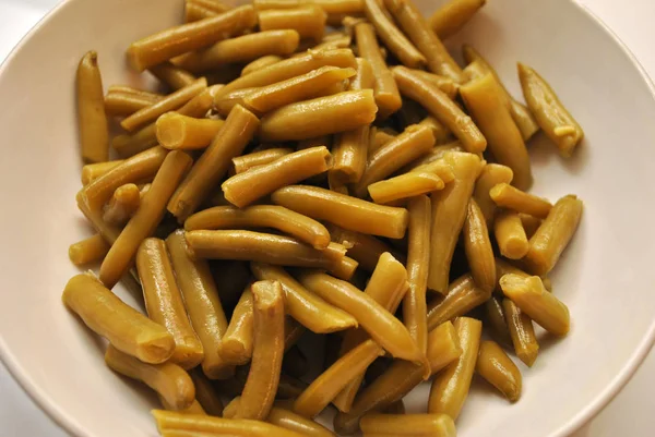 Canned Green Beans in a Bowl — Stock Photo, Image