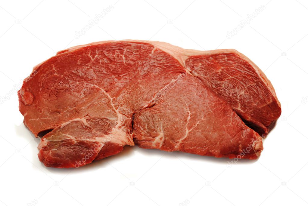 Organic Beef Steak Isolated Over White