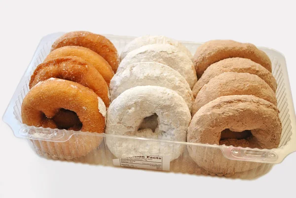 Powdered and Plain Donuts — Stock Photo, Image