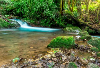 Mavi şelale dağın derinliklerinde 
