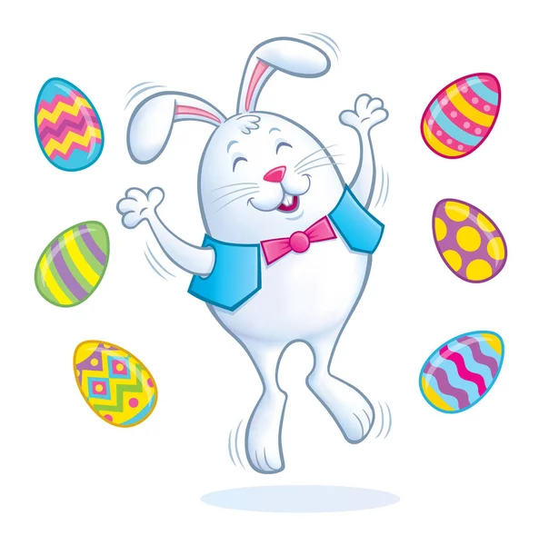 Easter Bunny Jumping for Joy — Stock Photo, Image