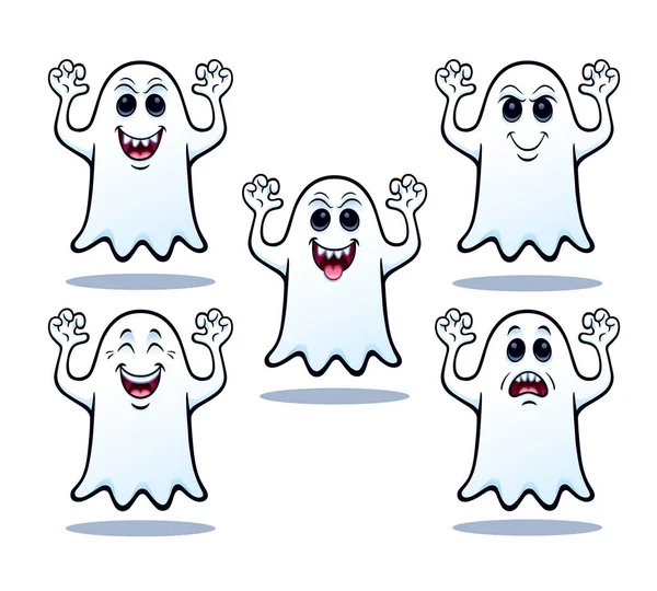 Cinco fantasmas de Halloween — Foto de Stock