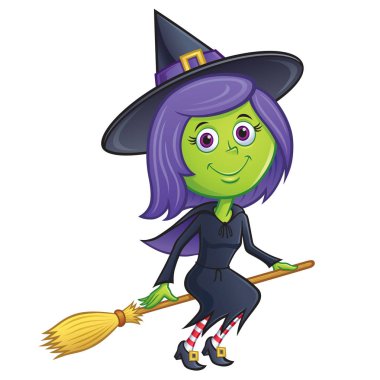 Sevimli cadı onu süpürge sürme